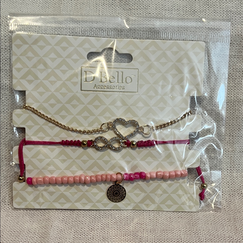 Pink And Gold Bracelet Set 15$